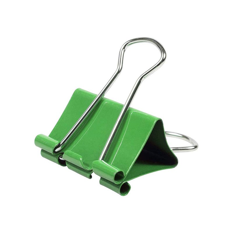 JAM PAPER Colorful Binder Clips - Medium - 1 1/4 Inch (32 mm) - Green Binderclips - 15/Pack - Image 3